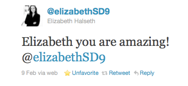 Halseth's tweet to hersef