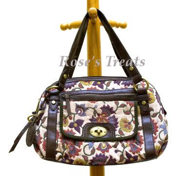 Clearance Makeup on Sold   Fossil Heritage Tapestry Satchel Handbag     Rose S Treats