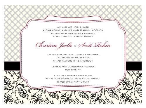 First off the invitation has a lot to do with who is paying for the wedding