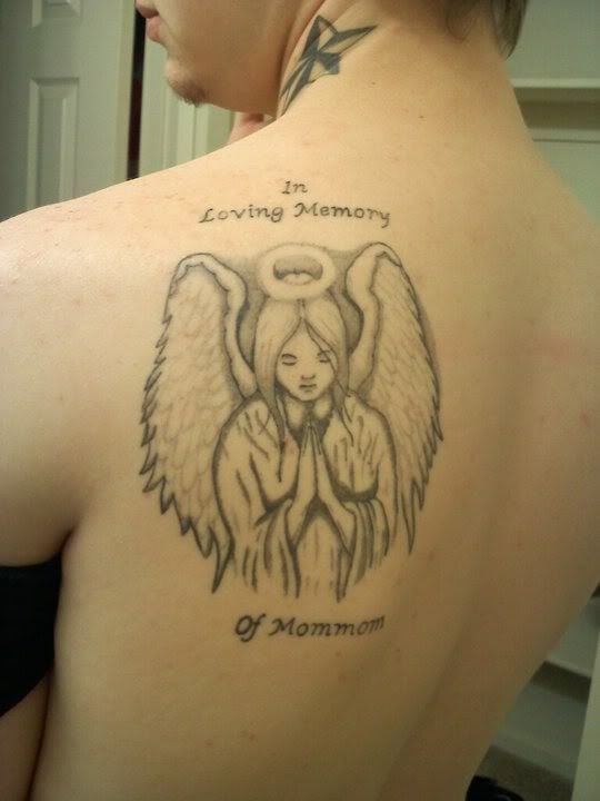 This is my SO's memorial tattoo for his grandma