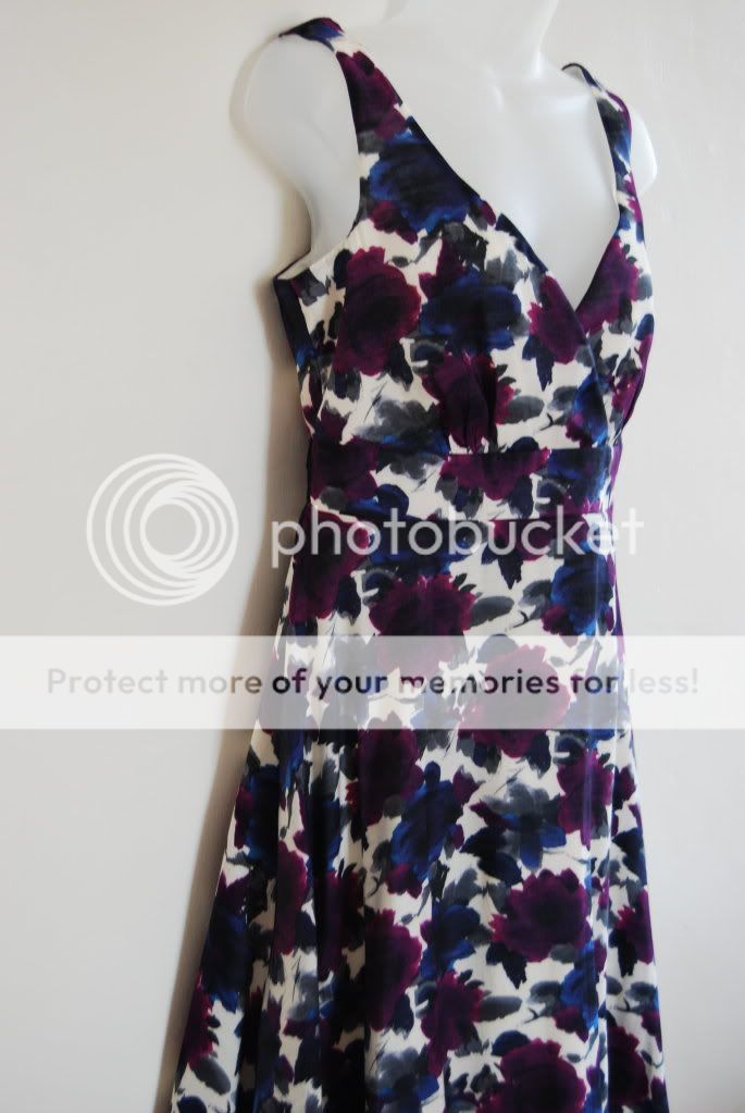 New Yessica C&A Floral Purple/Blue Summer Dress 8 12 14  