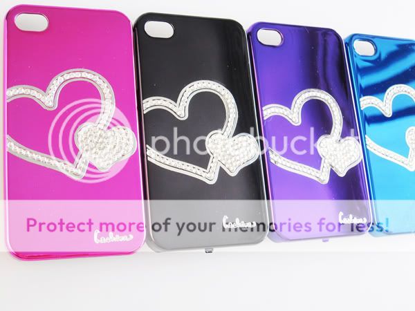 iPhone 4 4s Bling Crystal Diamond Rhinestone Love Heart Mirror card 