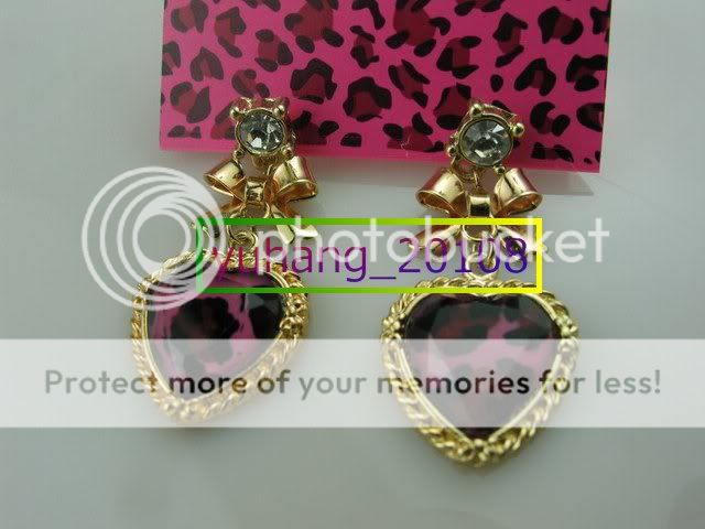 New Betsey Johnson Heart shaped necklace bracelet earrings Set  